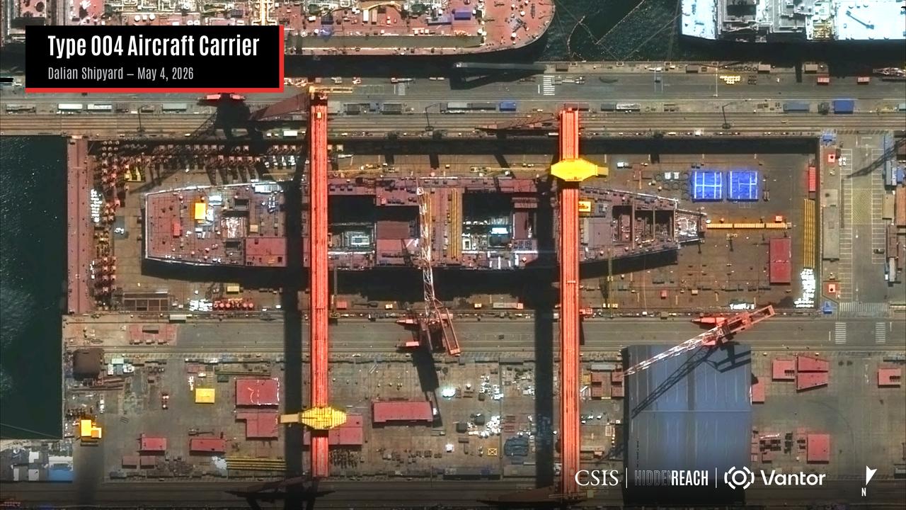 美智库披露关键卫星照，中国首艘核动力航母建造速度震惊全球！战略与国际研究中心
