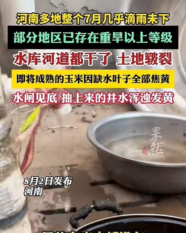 为啥受伤的总是河南！持续高温也就罢了，下雨还少，简直就是开启了“干烤”模式。庄稼