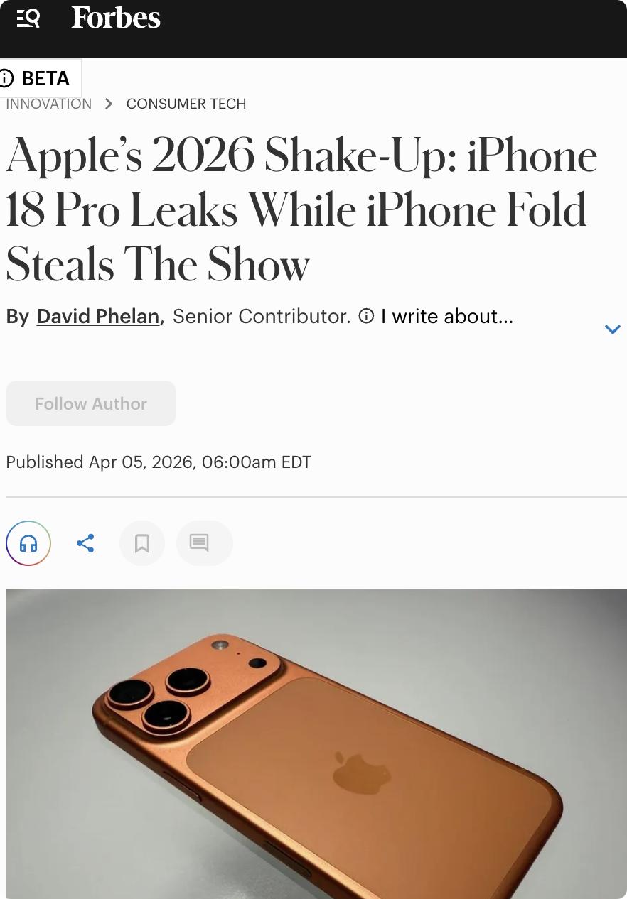 美媒：2026年苹果iPhone产品线将迎来重大调整：秋季发布会可能仅推出三款新