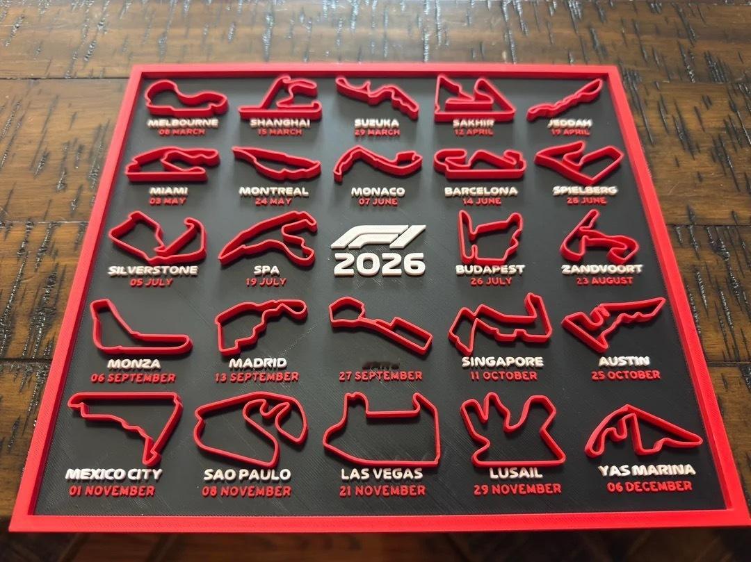 2026F1赛程，这个放家里看起来是个不错的装饰🎍2026F1