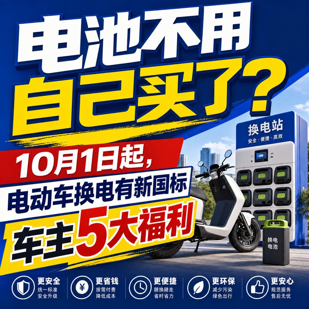 换电新国标10月落地或成两轮出行主流补能方式换电新国标GB/T47352将