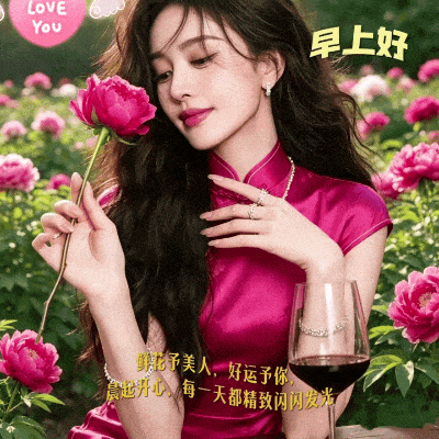 12张精选早上好美女动态美图，美从心情来，笑从寿中来