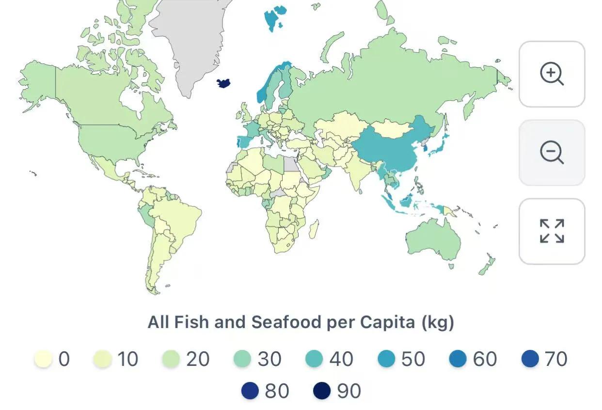 四面环海的古巴2022年人均消费6.13公斤水产，每个月最多发放500克鱼票，主