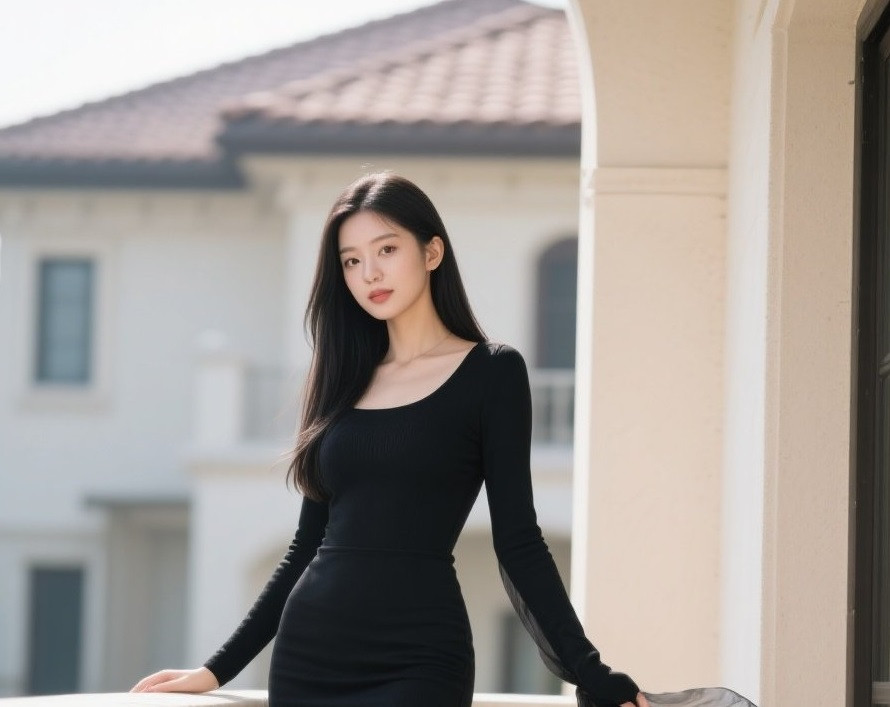 美艳少妇紧身裙裹身，8cm高跟踏出女王气场