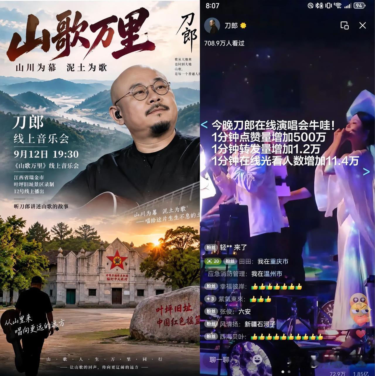 刀郎这场线上演唱会，看完真的心里五味杂陈。数据确实吓人，1200多万人预约，