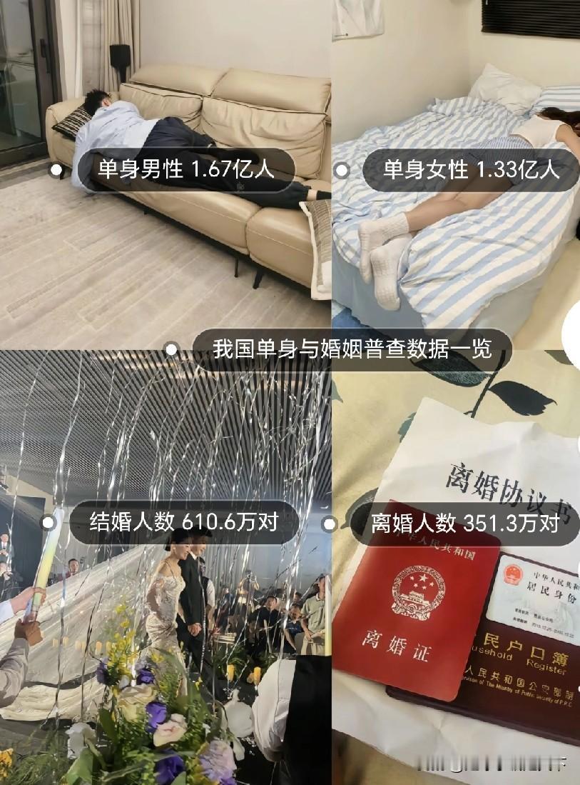 从单身人口、结婚率和离婚率来看，这个社会好像并不需要婚姻，只要欲望别太高，一个人