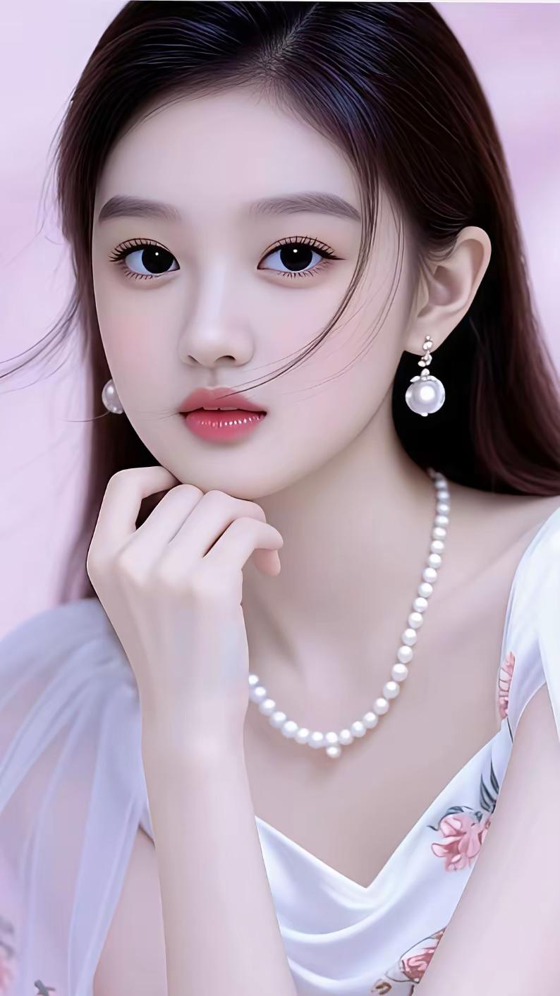梦幻少女风，珍珠耳环与花裙的完美搭配，温柔优雅，尽显柔美气质。