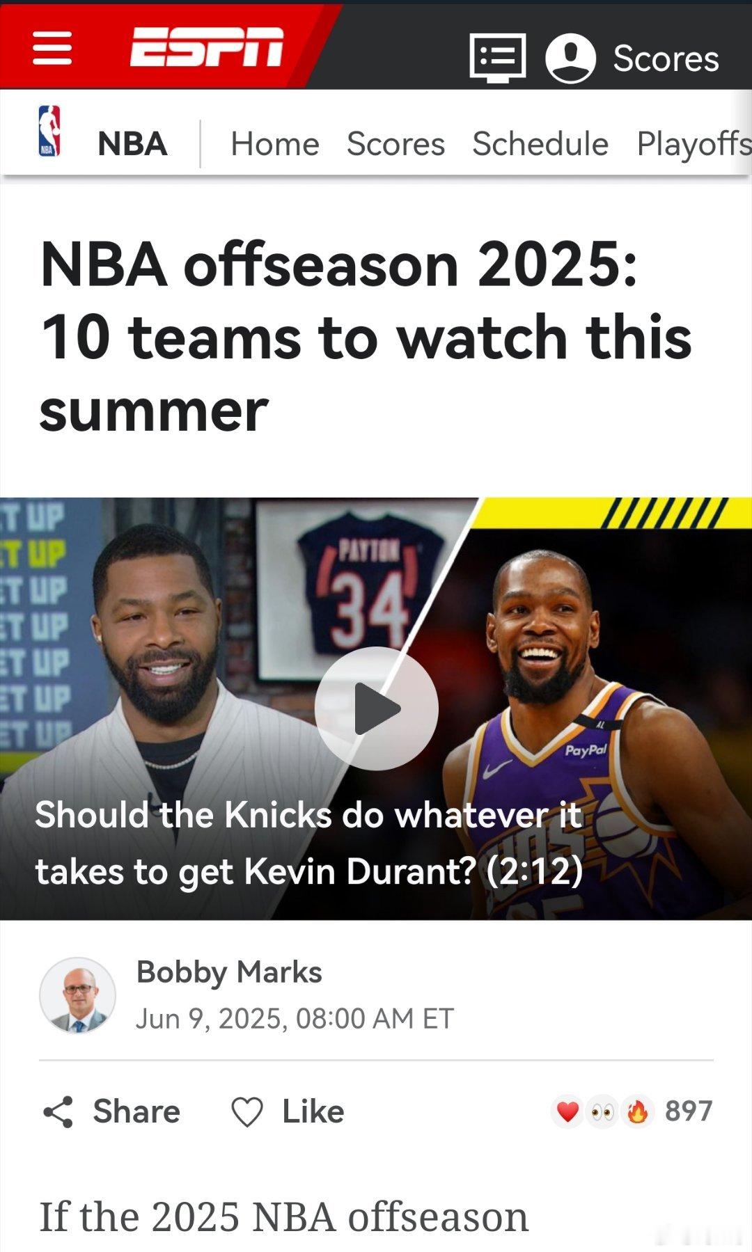 博比·马克斯今日文章：“2025年NBA休赛期：休赛期十大值得关注球队”的火箭部