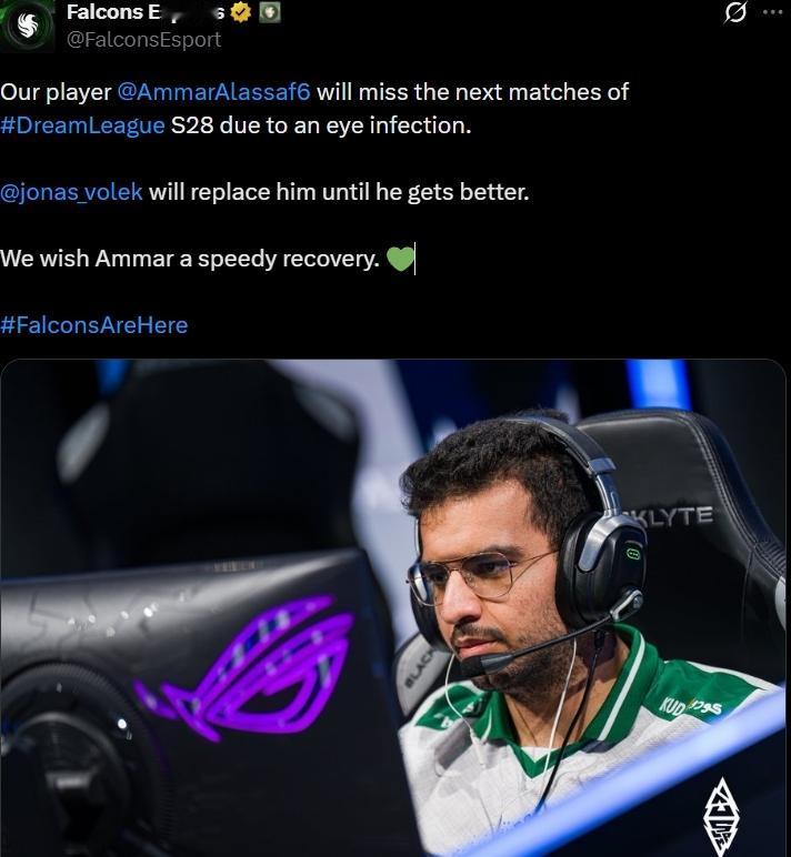 Falcons三号位ATF眼部感染，替补参加剩余的比赛ATF由于眼部感染，所