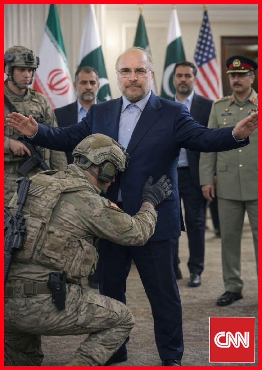 一张摄于巴基斯坦美伊谈判大厅入口处的画面令人感到。。。。。画面显示，伊朗协商会议