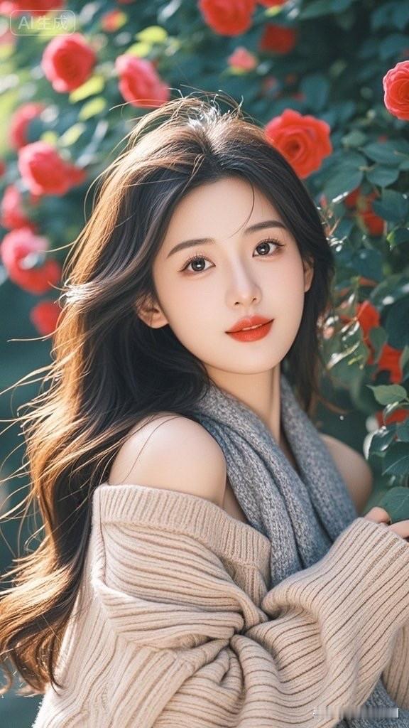 温暖冬日，甜美笑容，元气少女，阳光明媚