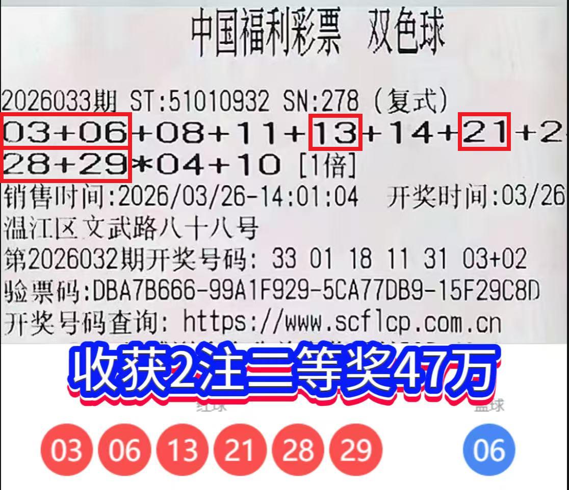 一号之差，与头奖失之交臂！上期双色球，四川一位彩友凭借一张“10+2”复式票，幸