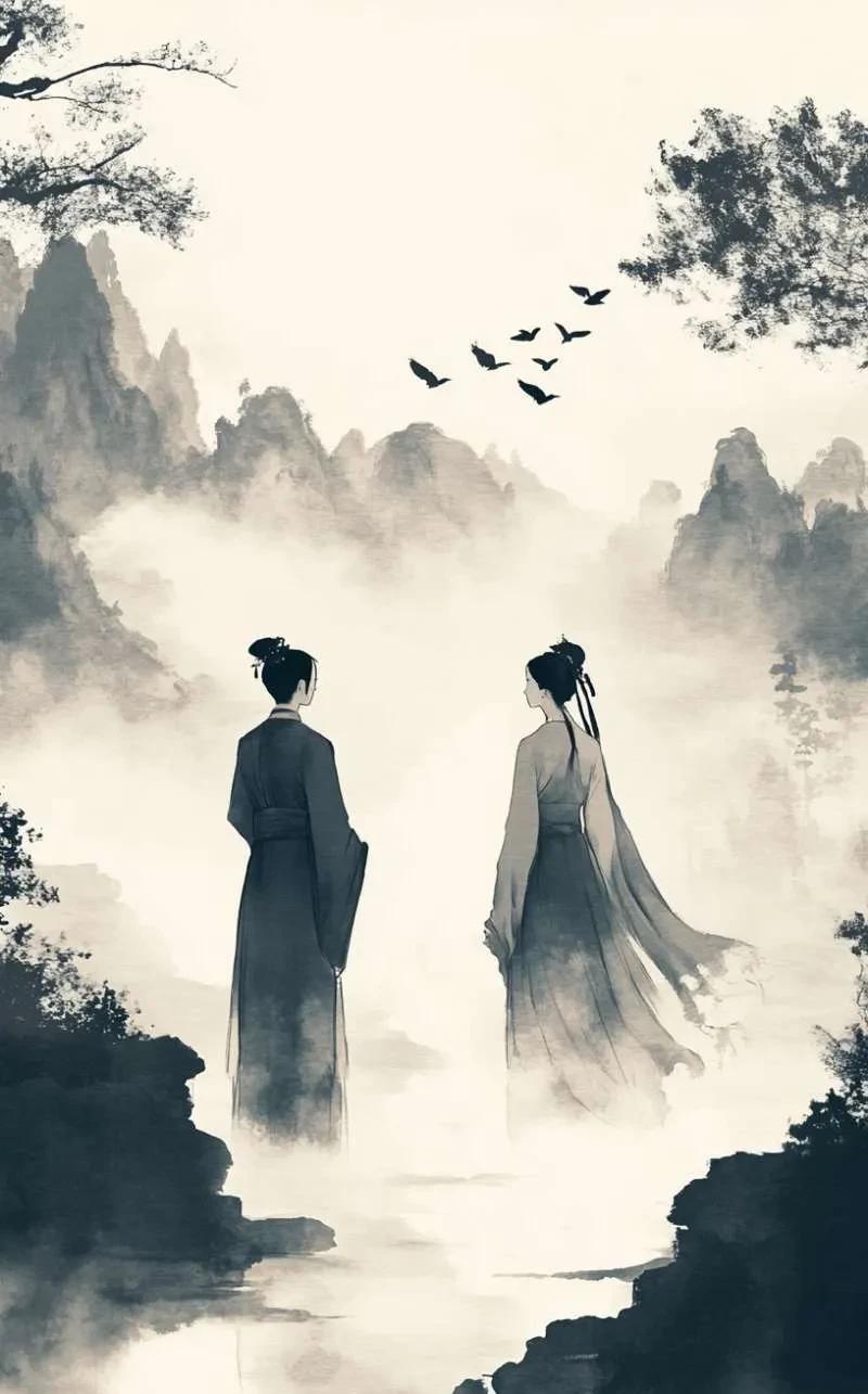 凤翘掏出经书，轻声念诵起来。火光顿时停在半空，像被无形的屏障挡住，不敢再往前。