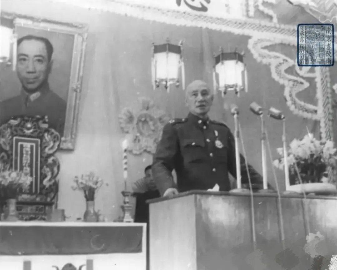 老照片之戴笠追悼会现场。1946年，国民政府在南京灵谷寺为飞机失事摔死的戴笠举