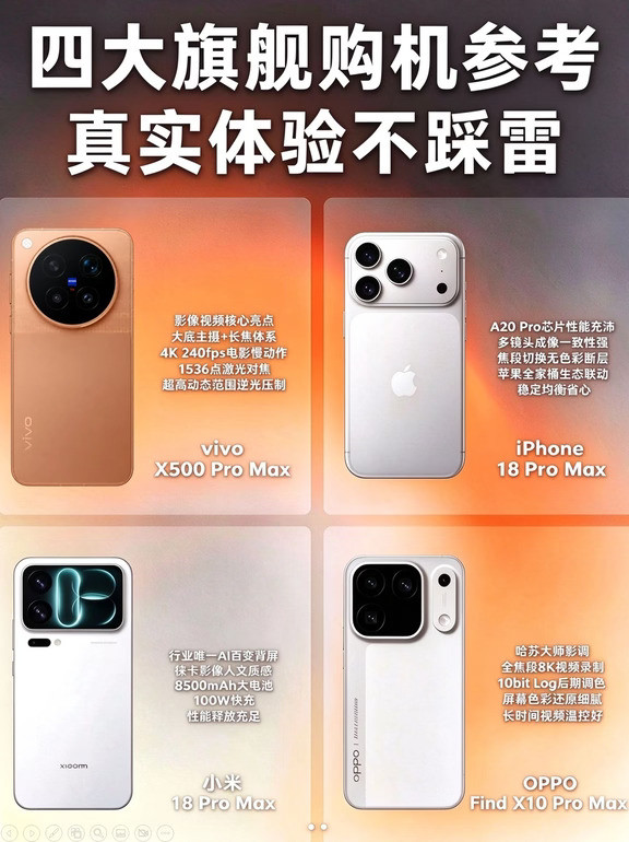 四大旗舰购机参考，先看后买不踩雷