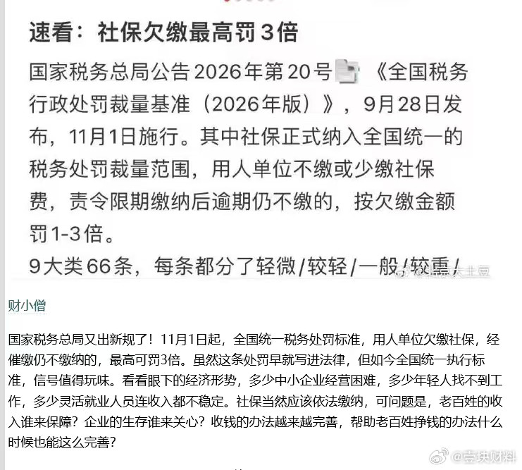 社保补缴这个事情后果影响深远。如果全面推行，肯定会有更多的普通人失业。民营企业现