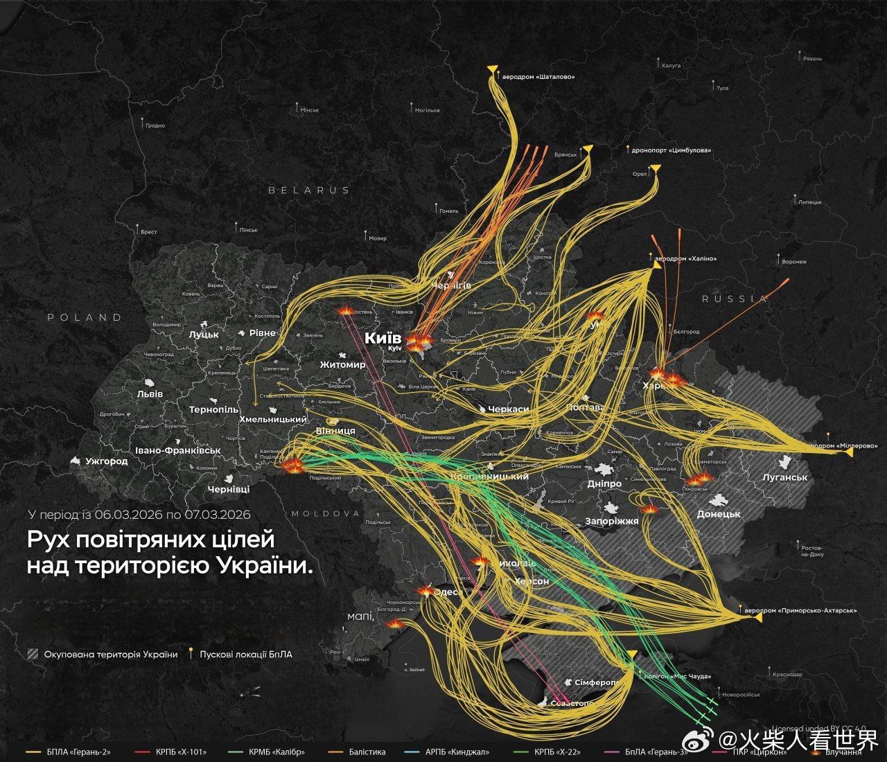 3月7日凌晨（自3月6日18:00起），俄军对乌克兰关键基础设施目标发动了联合