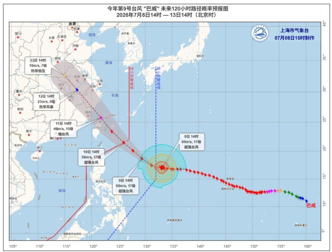 扩散！16级超强台风巴威路径锁定！不止江浙沪，北方多地同步下暴雨！风眼像针