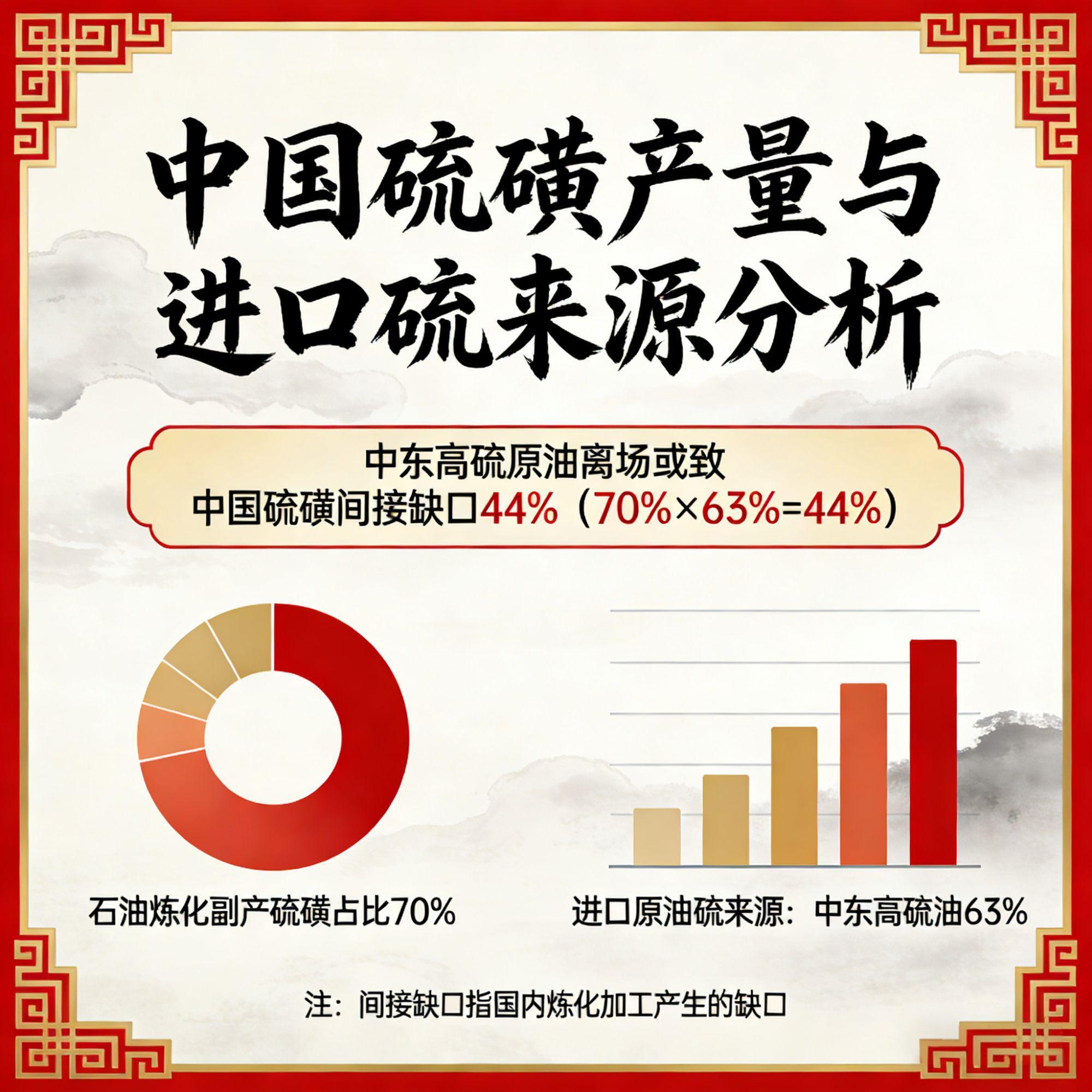 中东高硫原油离场,理论上可能带来我国硫磺高达44%的硫磺缺口(70%×63%=