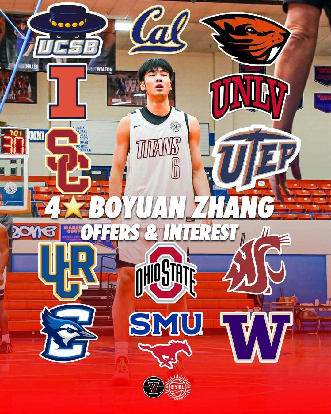 根据VeritasAcademy发布的情况，张博源目前已经得到了13所大学的O