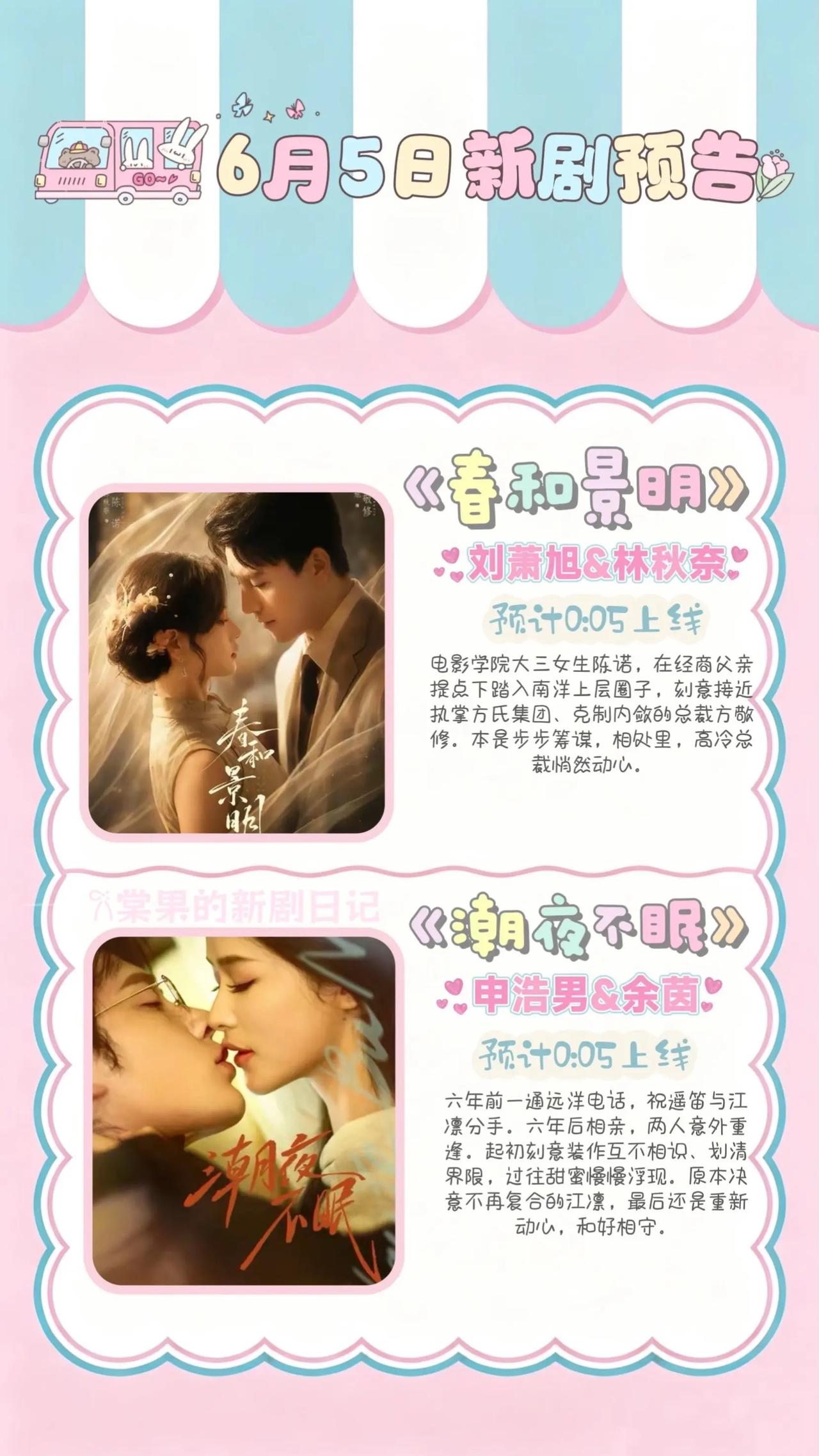 🔥📺6月5日上新短剧汇总✨🔥第一组💐《春和景明》主演：刘萧旭、