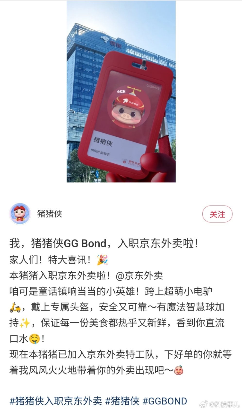 猪猪侠入职京东外卖？这波热度被大强子整明白了[笑着哭]​​​