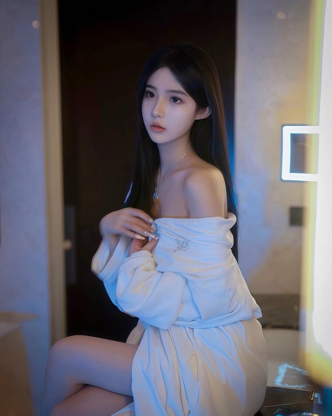 温柔少女，梦幻光影，优雅姿态，尽显魅力