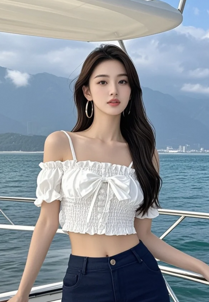 海风穿过指缝，也穿过了她静谧的时光。