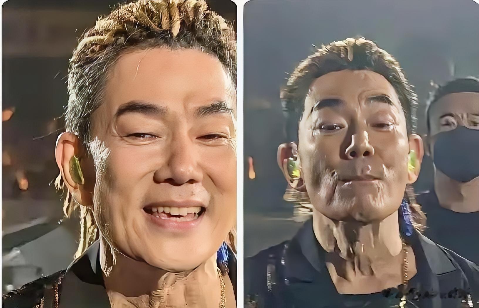 岁月不饶人！任贤齐舞台生图曝光，面部状态变化太大演唱会现场的近距离镜头，把任贤齐的真实状态拍了下来，