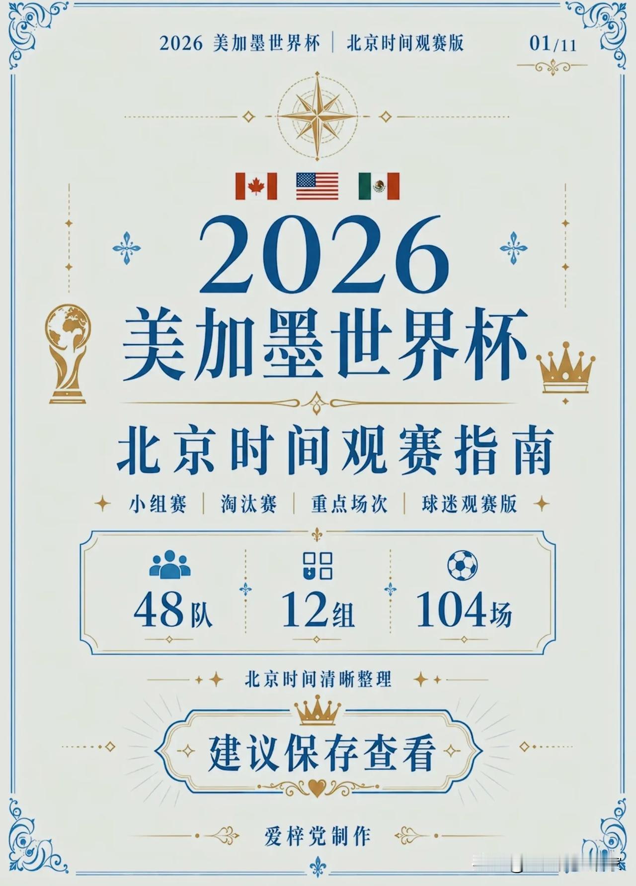 ⚽️2026世界杯观赛全攻略｜不用场场熬大夜，这样看才够爽！（附北京时间