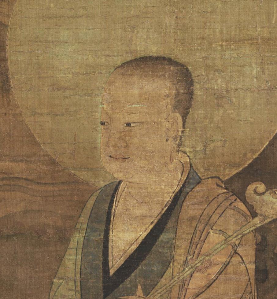 为了给学生讲课，想找一张古画中的和尚头上有戒疤的图像，结果很失望，从唐宋至明清，