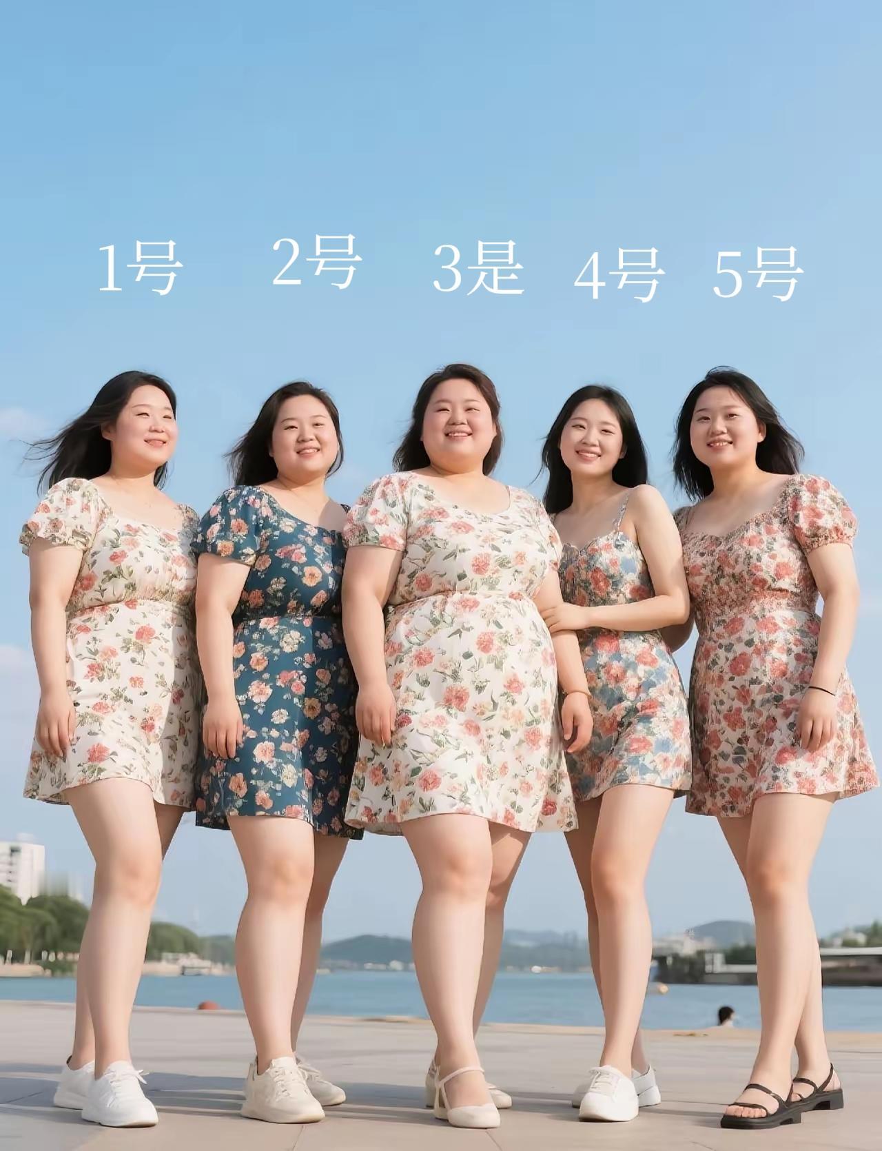 五位靓丽大姐，有胖的，有瘦的，有中不溜的，还有微胖微瘦点的。彩礼都一样，娶回去做