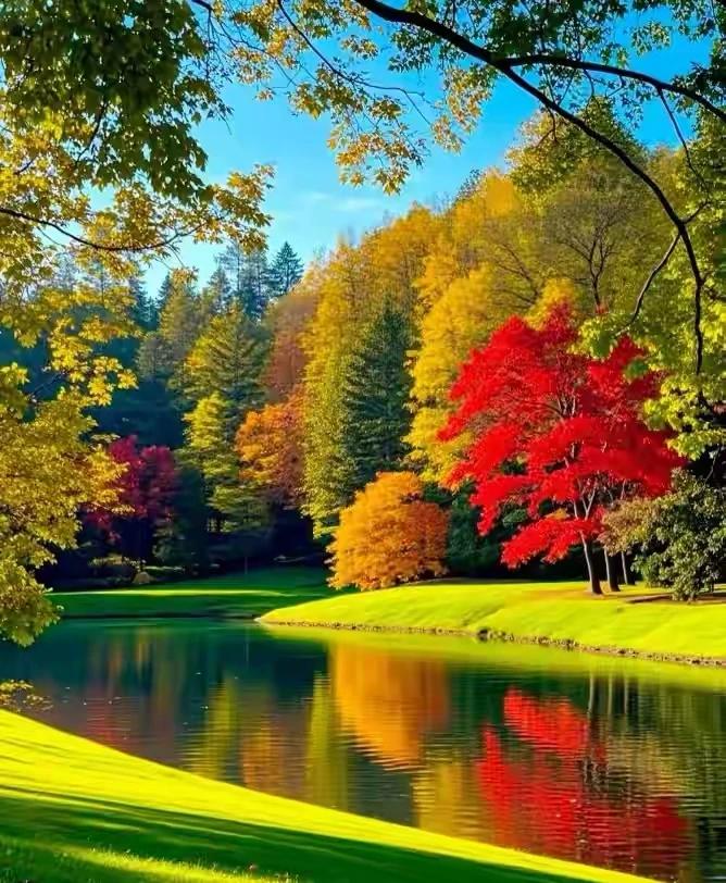 春夏秋冬谁最美层林尽染碧水流