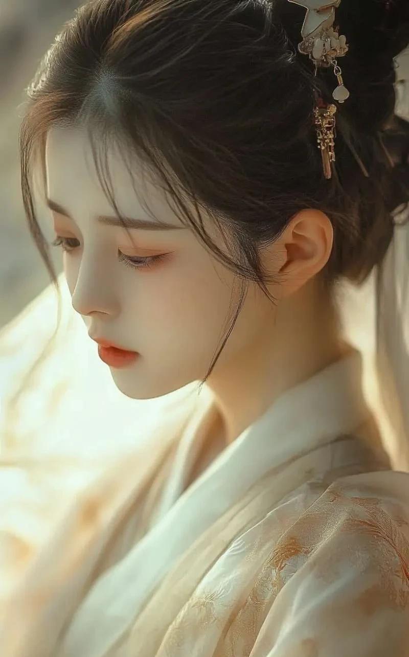 女子听后，低下头不回答，神情好像很忧虑。老夫人笑道：“我不勉强你，所以叫你来自己