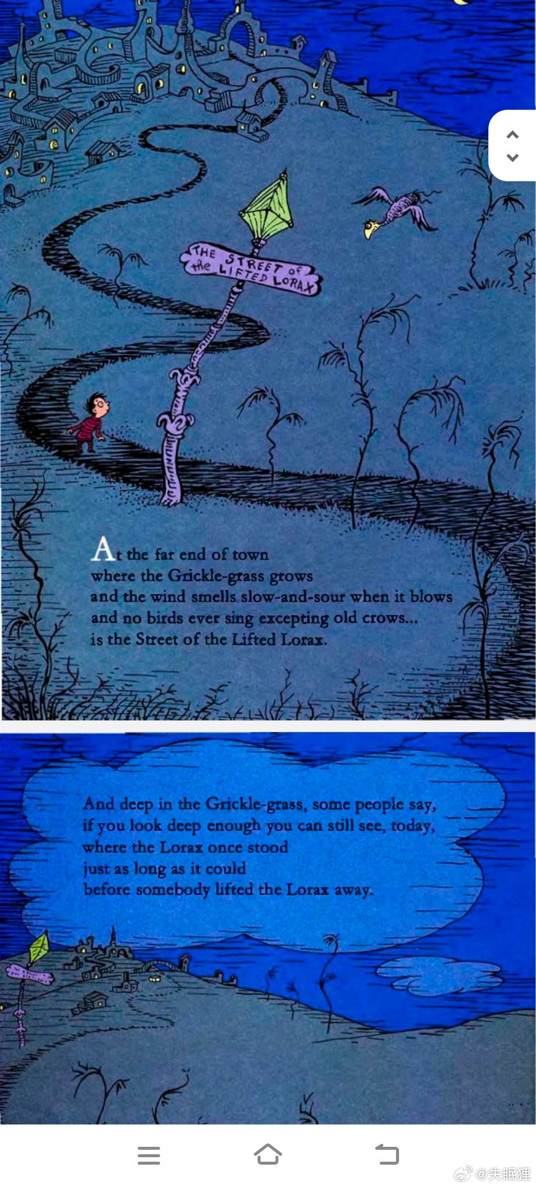 找到了一本小时候看过的书，《TheLorax》，是关于环境保护的主题，今天才知