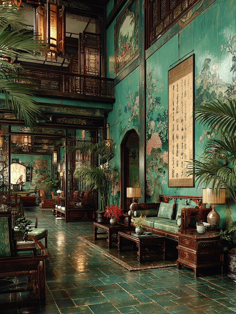 瓷器、书画、古玩的组合，古色古香古韵犹存