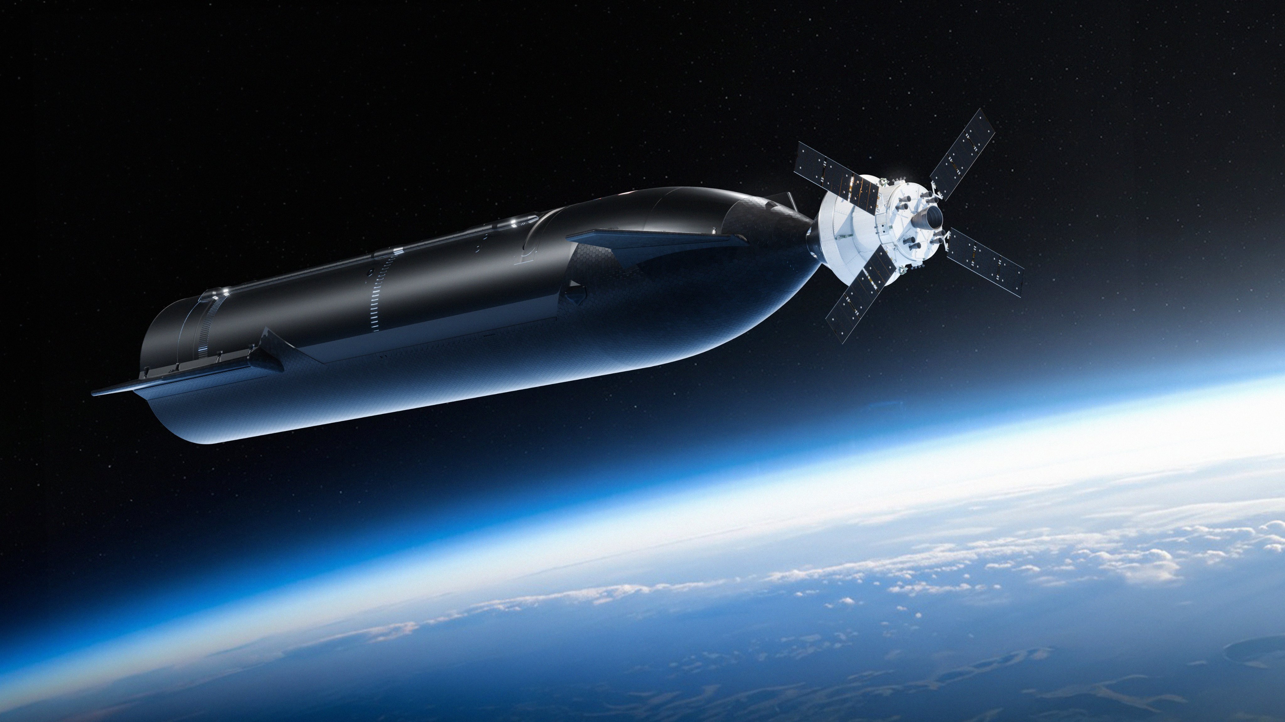 NASA发布阿尔忒弥斯3任务想象图：猎户座载人飞船和星舰飞船HLS对接猎户座载人