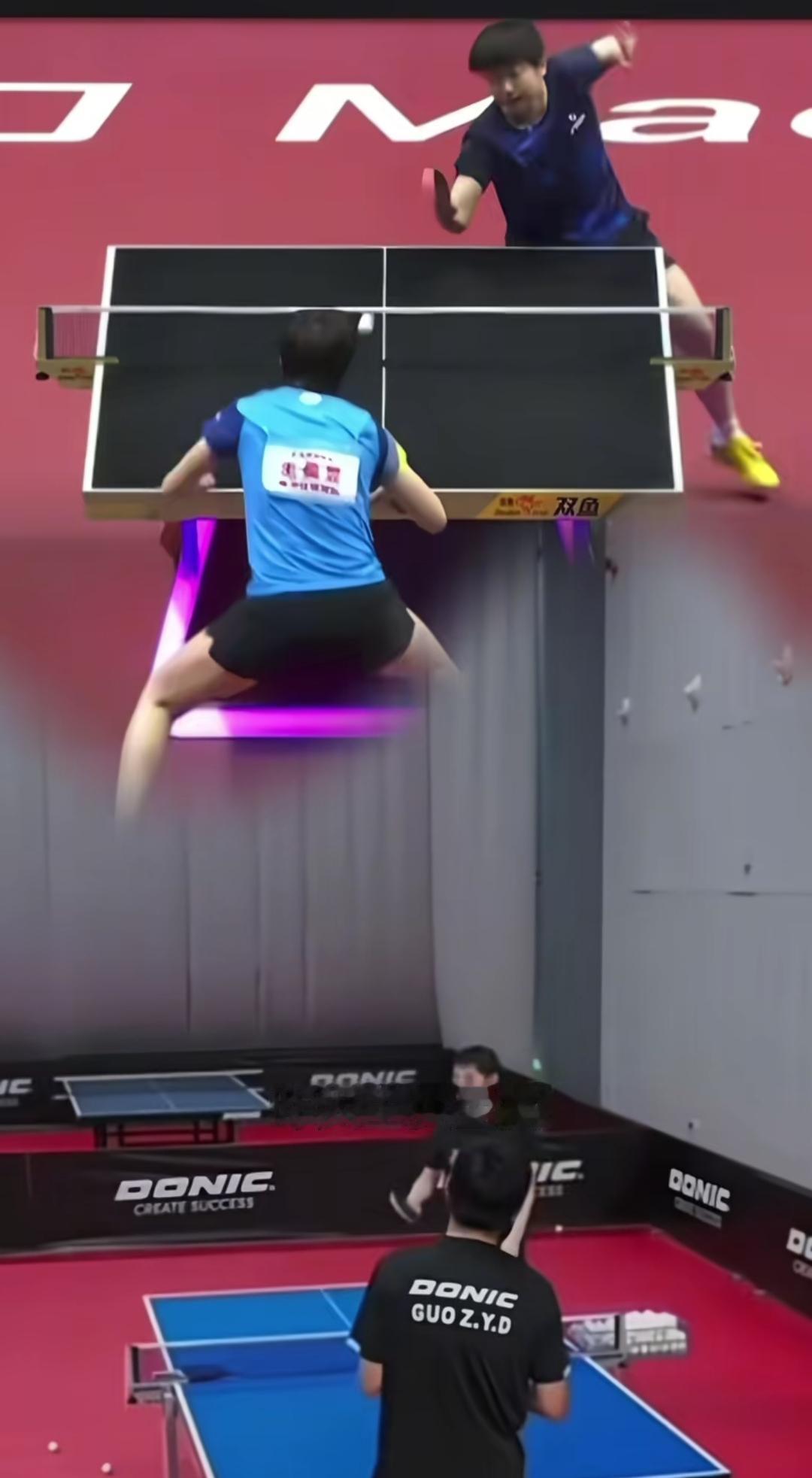 如果莎莎看到张继科复盘，赢面可能更大。单打尽管莎莎挽救了3个赛点，依然没能战胜