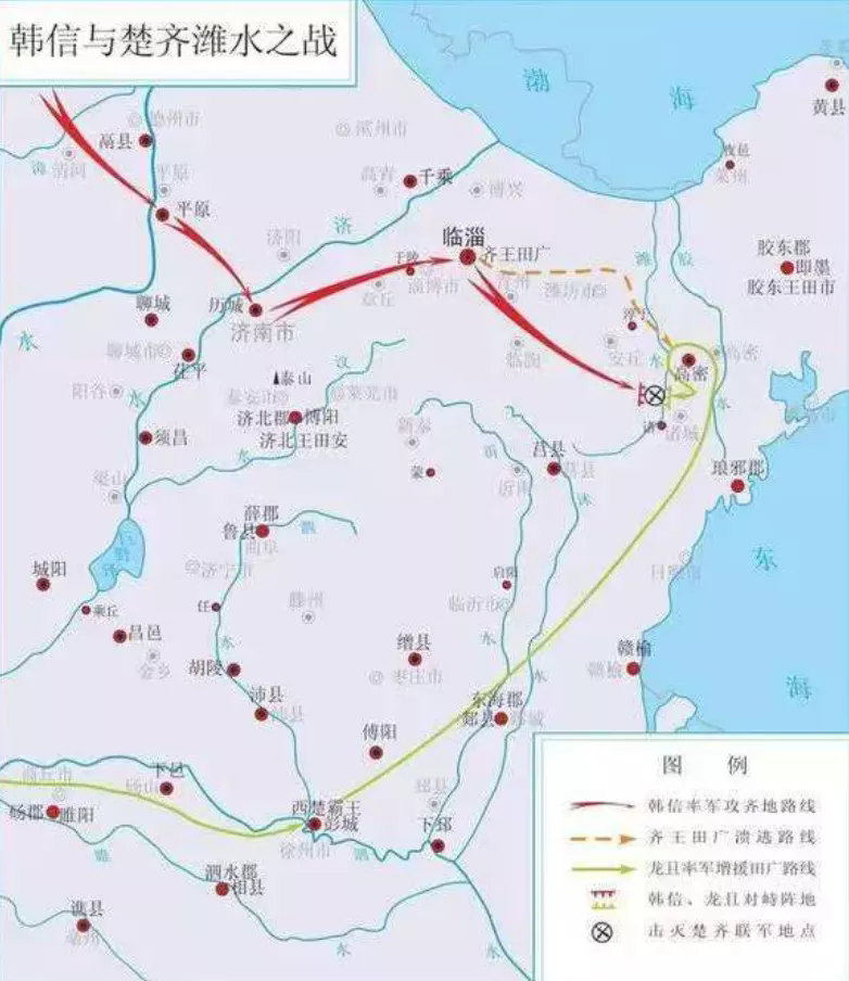 项羽这辈子最大的毛病就是头太铁。龙且带二十万人马杀向齐国那会儿，韩信正蹲在潍水边