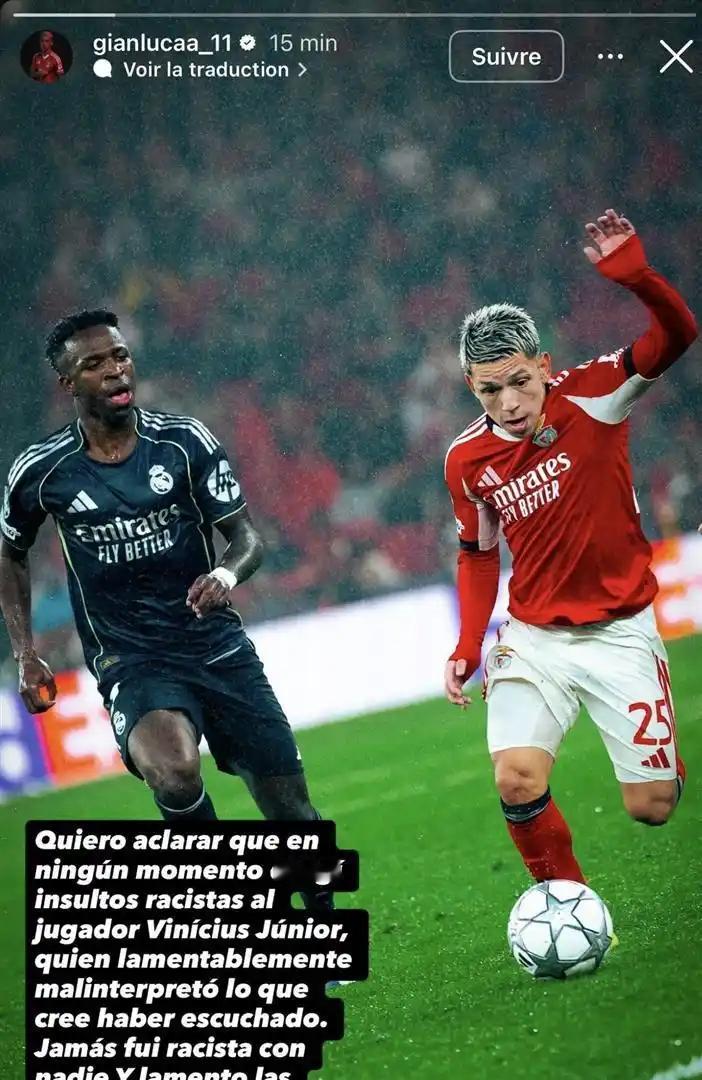 据《阿斯报》报道，在近期欧冠赛场本菲卡球员普雷斯蒂安尼涉嫌种族歧视事件后，巴西众