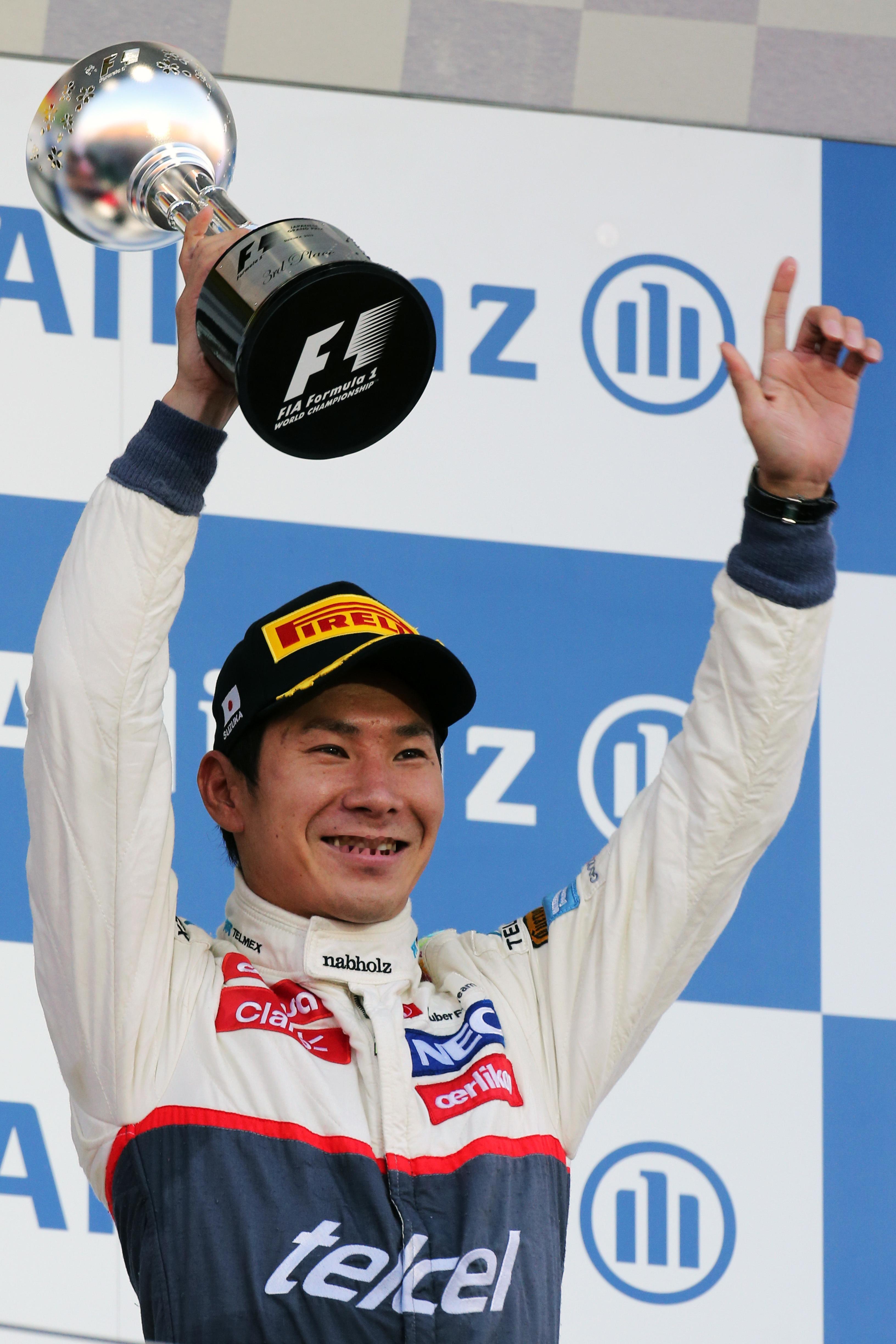 索伯车队的上一个领奖台是2012年日本大奖赛中取得季军的小林可梦伟🥉以索伯之名