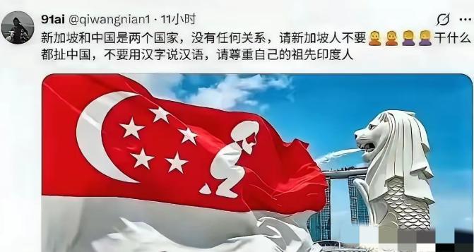 恶搞新加坡国旗的梗图在外网传开了，“印家坡”这三个字，直接把当地人气炸了。最近外