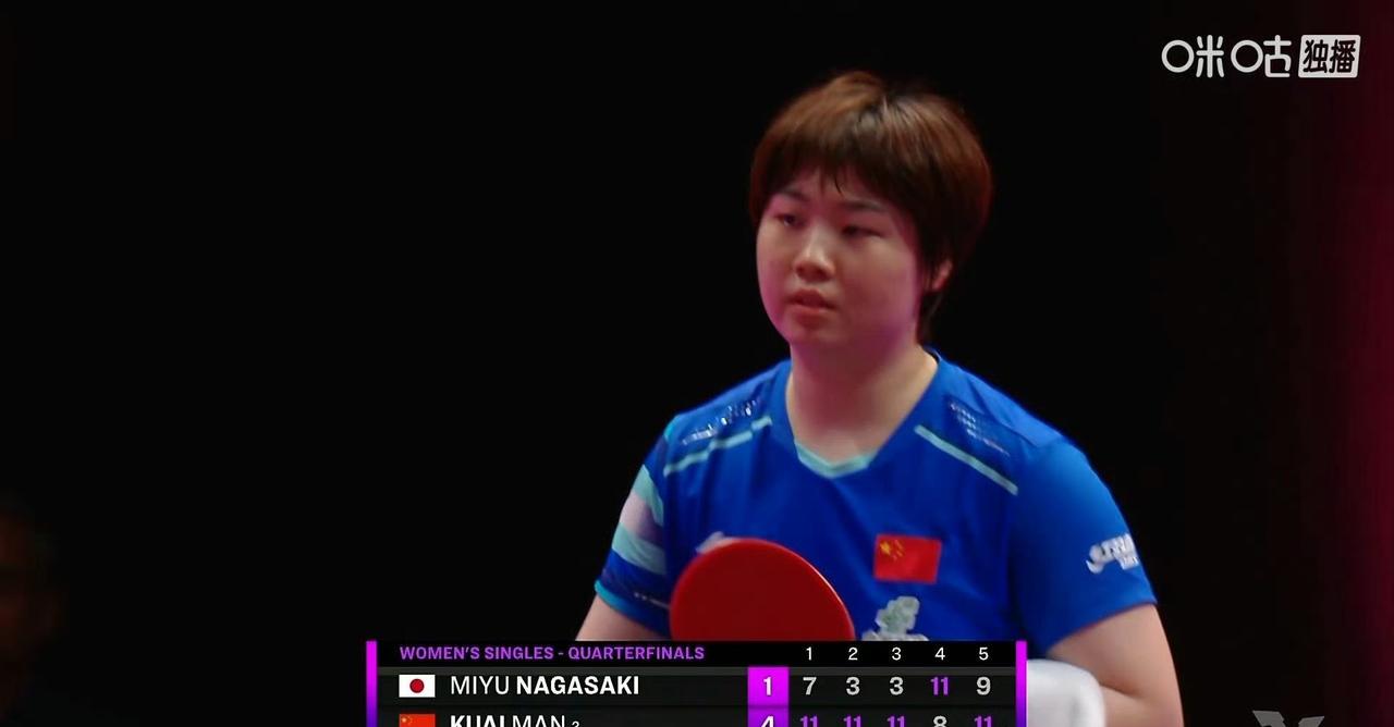 蒯曼🇨🇳赢了！刚刚，在一场WTT冠军赛多哈站女单1/4决赛中，蒯曼🇨?