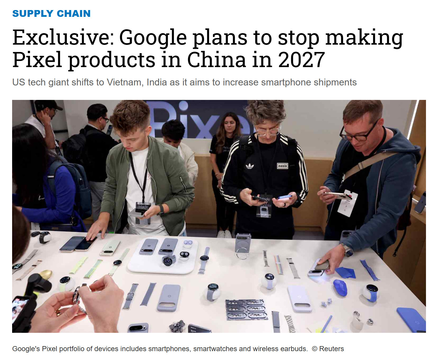 继三星之后，谷歌将成为全球第二个将所有手机产线搬离中国的公司。据『NIKKEI