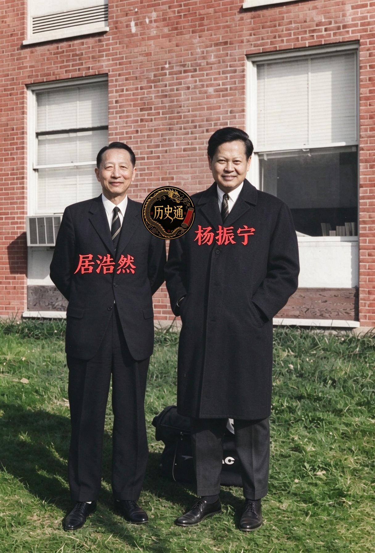 一九六四年，美新泽西州普林斯顿的校园里，一张老照片留下了杨振宁与居浩然难得的同框