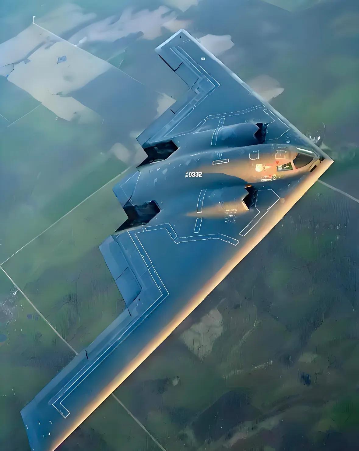 B-2战略轰炸机属于美军第三代战略轰炸机，1997年4月服役，是由格鲁曼和波音公