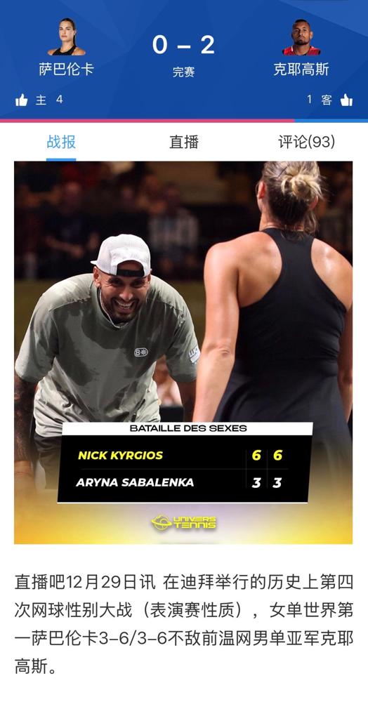 为什么不能让跨性别人员参加运动比赛？看看克耶高斯跟萨巴伦卡的无性别网球比赛，萨巴