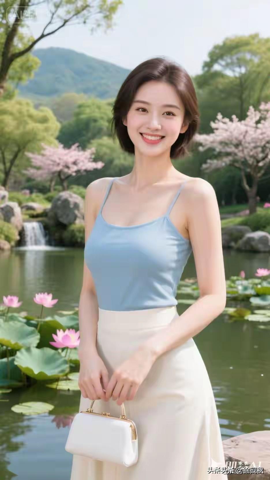 出水芙蓉，亭亭玉立。窈窕淑女，君子好逑。冰肌玉骨，明眸皓齿。国色天姿，国色