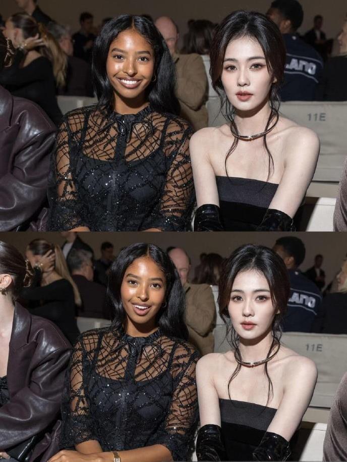 哇！白鹿居然和科比大女儿看秀同框了2025米兰时装周的Armani大秀上，白鹿