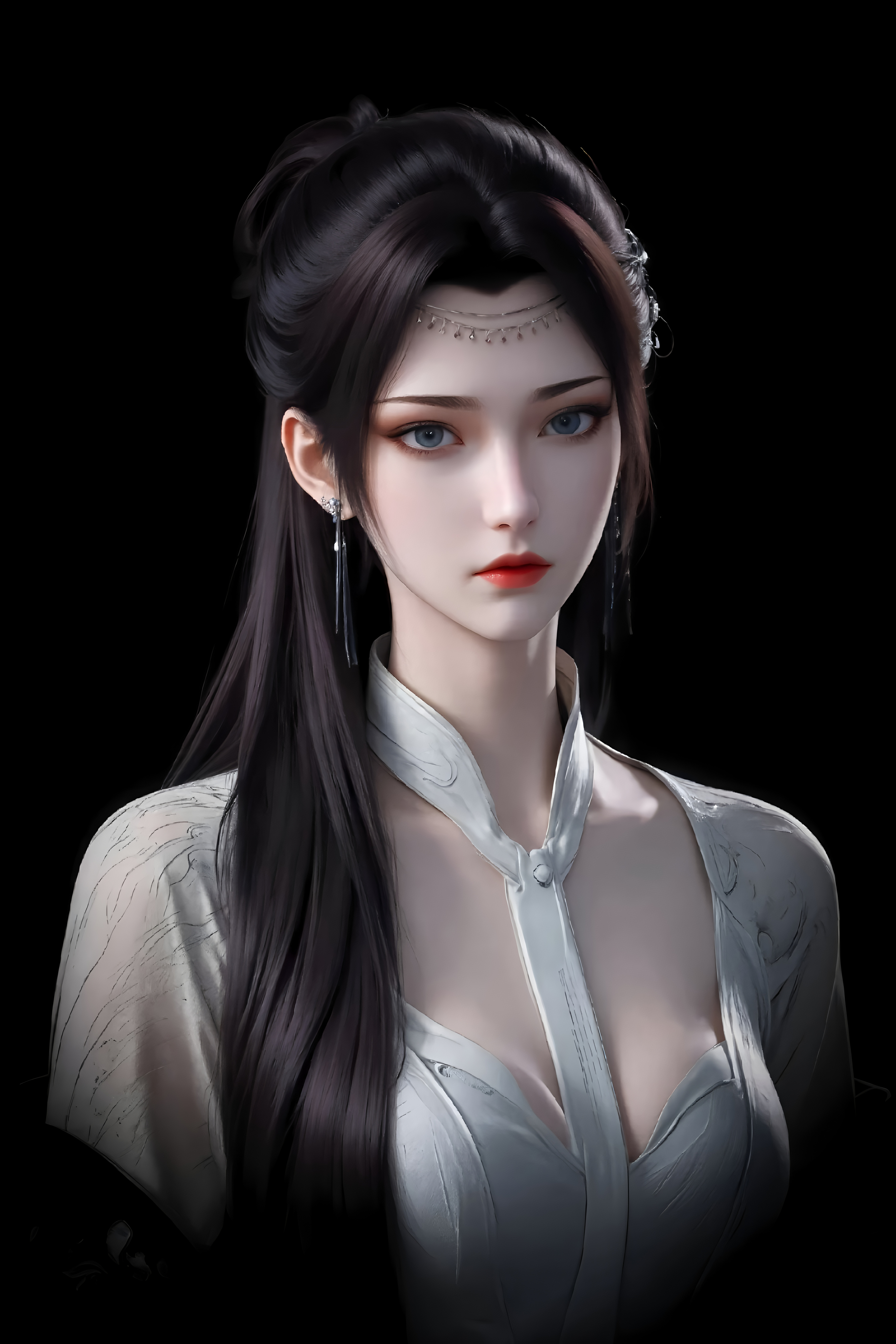 国漫女神云韵美图：独立寒巅，睥睨苍穹；白衣作墨，剑化惊龙！